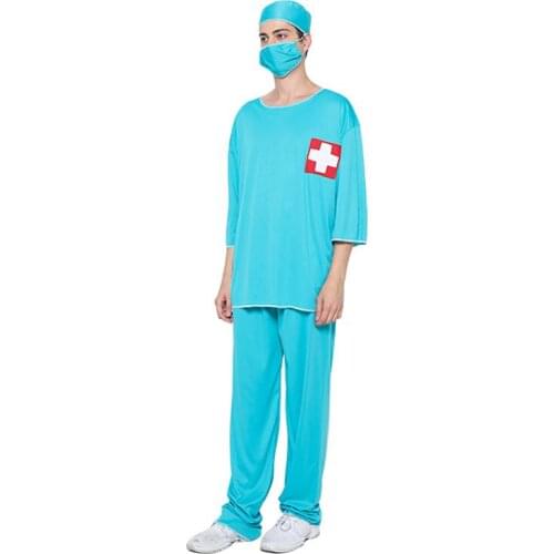 New Halloween Costume For Adult Men Doctor Costume Blue Man Scrubs Cosplay nurse Cosplay carnaval costumes