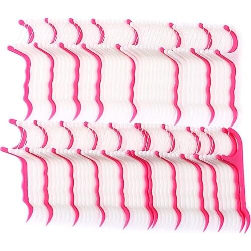 100 Pcs/Lot Disposable Dental Floss Teeth Stick Toothpick Stick For Clean Teeth Interdental Brush Tooth Cleaning Tool