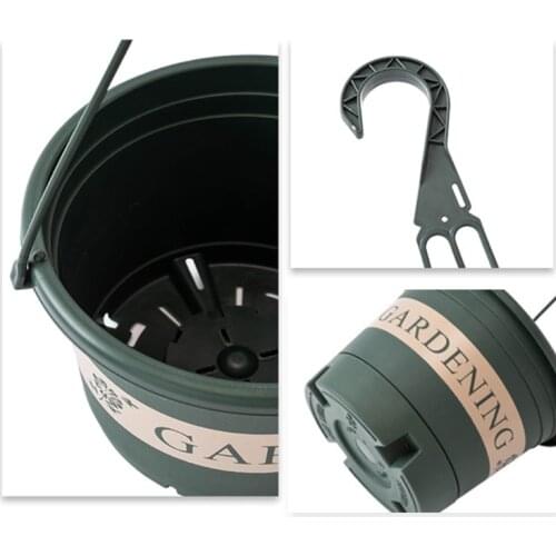 Plastic Round Flower Pot Hanging Planter Basket Home Garden Fence Balcony Plant Flowerpot Decor W3JE