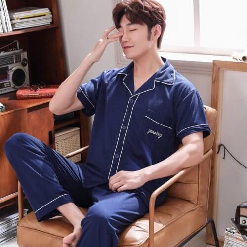 Luxury Pajama Suit Satin Silk Pajamas Sets Sleepwear Family Pijama Lover Night Suit Men Casual Home Clothing Pajamas Men