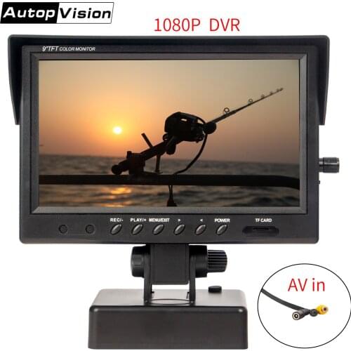 S90HR Battery powered 9inch display screen monitor 1080P color with video recording AV input for endoscope underwater camera
