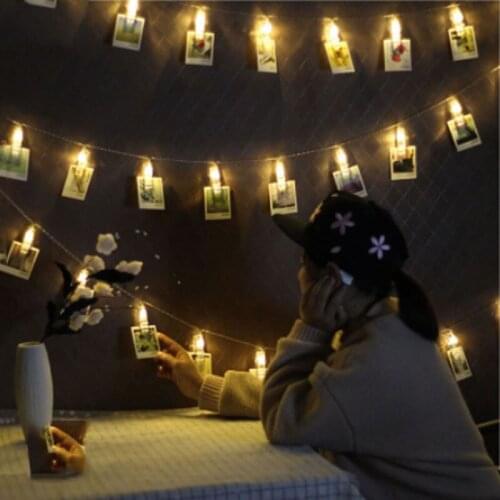 1.5M 3M 6M Photo Clip Holder LED String Fairy Lights Battery Christmas Light Garland Decoration for Home Room