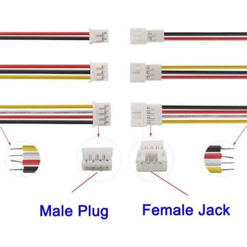 1/2/5Pair JST Wire Connector JST-PH 2.0 2P 3P 4P 5P 6Pin Micro Male Plug Female Jack Cable Connector 26AWG JST PH 2.0 15CM Wire