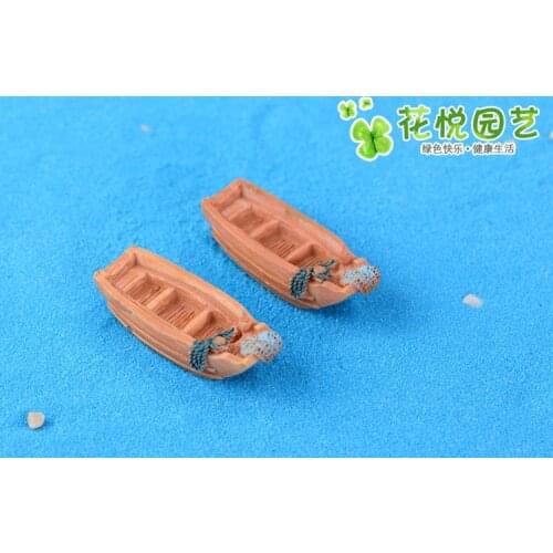 1pcs/lot Creative Mini Boat Micro Landscape Decoration Ornaments Fairy Garden Accessories Resin Crafts Ship DIY Garden Decor