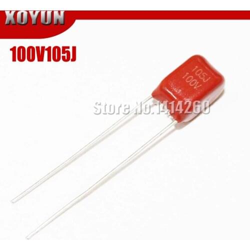 10PCS 100V105J 1UF CBB Pitch 5mm 100V 105J 105 CBB Polypropylene Film Capacitor