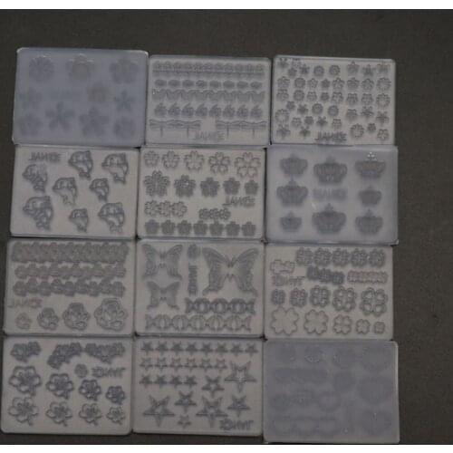 12Pcs Mini Size Nail Art Silicone Mold Leaves Flower Animals Template Acrylic Gel Tools Resin Mold Jewelry Making Tools