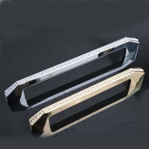 128mm 160mm High quality unique fashion deluxe glass diamond furniture knob 5" Decoration hardware handle 6.3"Silver dreser pull