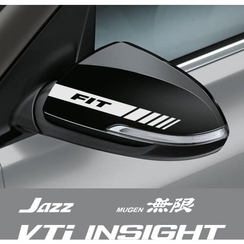 2PCS Car Rearview Mirror Stickers For Honda FIT INSIGHT JAZZ MUGEN RR Si TYPE R TYPE S VTi Auto Accessories Vinyl Film Decals