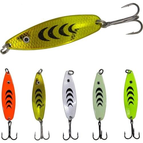 1Pc Fishing Lure Spoon Bait Colorful Spoon Bait 6.7g 50mm Metal Sequins Fishing Lure Luminous Fishing Accessories