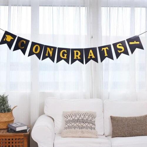 Bronzing Letters Graduation Season Pull Flag Party Decoration Banner Fish Tail Flag String Flag Party Decorations