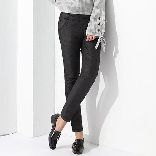 Elastic Waist Casual Bottom Winter Pants Women High Waist White Pants for Women 2021 Warm Plus Size Trousers