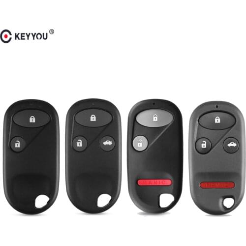 KEYYOU 10X 2/3/4 Buttons Car Smart Remote Key Fob Shell Case for Honda Civic CRV Accord Jazz Fit Odyssey Keyless Entry Case