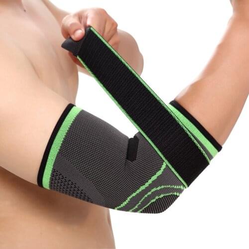 Elastic Bandage Gym Sport Compression Adjustable Elbow Protective Pad Absorb Sweat Basketball Tennis Arm Sleeve Warmer
