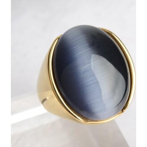 Elegant Big Opal Stone Wedding Bands Rings for Woman Jewelry Stainless Steel перстни с камнями Drop Shipping