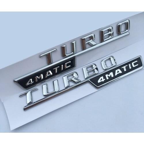 Letter Emblem Turbo 4matic A M G Badge Fender Supercharge Logo Car Styling Sticker for Mercedes Benz AMG Glossy Black 2014-2016