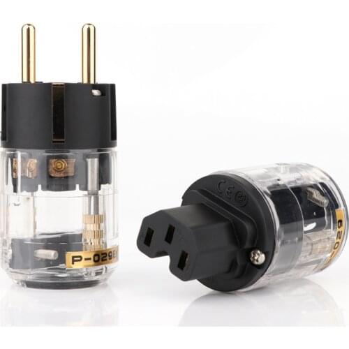 Hi-end EU Version P-029E+C-029 Power Plug IEC Female Power Connector hifi diy power cable Plug