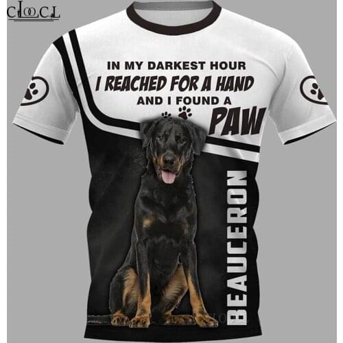 HX Newest Beauceron Unisex T-Shirt Men Streetwear Popular 3D Print Harajuku Short Sleeve Casual Pullover Drop Shipping