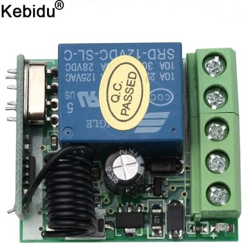 Kebidu DC 12V 1CH Relay Receiver Module RF Transmitter 433Mhz Wireless Remote Control Switch wholesale