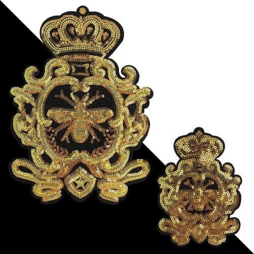Crown bee sequin embroidered cloth decals, accessories patch patches for various clothing LP6