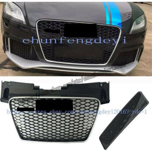 L for AUDI TT 8J 2008-2012 2PCS Gloss Honeycomb RS-TT Style Front Bumper Grille Gril