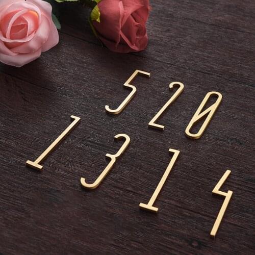Qiansi Brass House Number /70mm Height / 0-9 Number for Office Modern Plaque Number Hotel Room Number Address Digits Plate Sign