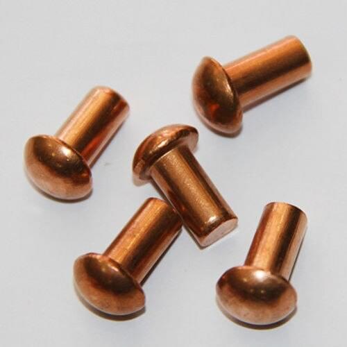 M4 Half Round Cap Head Copper Rivets Solid Brass Rivet 4mm DIA M4 x 10mm (20pcs)