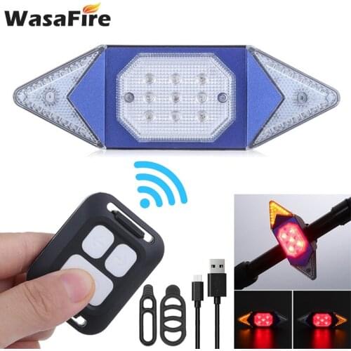 Flashing Bike Backlights Bicycle Turn Signals USB Smart LED Tail Light Remote Control Indicator Light Night Riding Warning Lamp