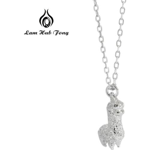 Mini Alpaca Lamb Necklace 925 Sterling Silver Animal Necklace Pendant Silver for Women Men Engagement Wedding Jewelry Gift