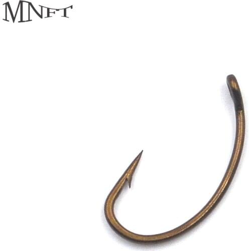 MNFT 30pcs Bronzer Sharp Fly Hook Nymph Bug Pupae Larvae Caddis Fly Tying Fish Hooks #8 #10 #12 #14