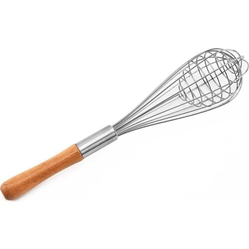 Multifunction Wood handle Stainless Steel hand Egg Beaters Kitchen Gadgets Egg Stirring Whisk Rotary Kitchen Accessories NEW