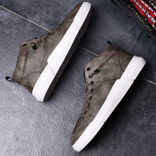 Winter High Quality High Top Shoes Men Sneakers Fashion Man Casual Leather Shoes Lace-Up Breathable Outdoor Walking Shoes N9-39