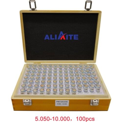 Pin gauge set 5.000-10.000(step: 0.05,101pcs) aliaite pin plug gauge set