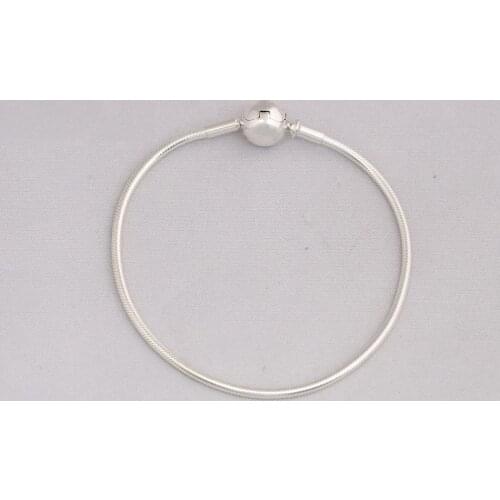 Authentic 925 Sterling Silver Bracelet Round Clasp for Essence Charms Beads Gift fit Lady Jewelry
