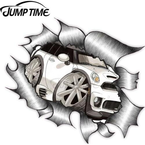 Jump Time Ripped Torn Metal Design For Car Tuning External Vinyl Car Sticker for Windows Bumper