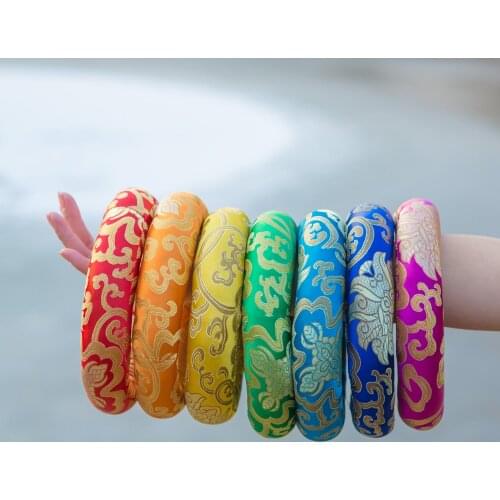 Seven pcs Cloth O-ring Playing 8 " Crystal Singing Bowl