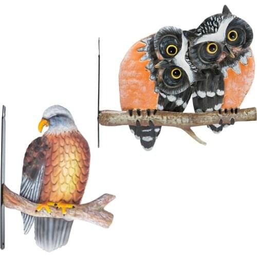 Owl Animal Shape Stakes Tree Door Yard Art Lawns Garden Pathway Ornament