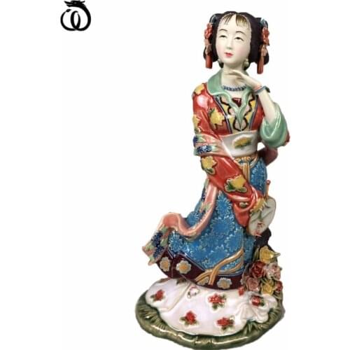 WU CHEN LONG Jinling Twelve Classical Beautiful Women Statue Dream Red Chamber Lady Art Sculpture Ceramic Craft Home Decor R7022