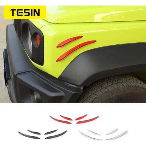 TESIN Car Anti-collision Strip Cover For Jeep Wrangler Car Head Decoration Stickers For Suzuki Jimny Exterior Parts Accessories