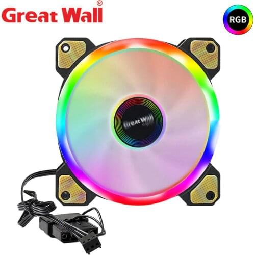 Great Wall RGB PC Case Fan 120mm 12V LED Auto Quiet PC Cooler Fan Cooling 4Pin Mute PC Fan For Computer Heatsink
