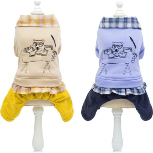 Winter Dog Clothes Cartoon Warm Jumpsuits Coat For Small Dogs Puppy Dog Cat Chihuahua Pomeranian Clothing Jumpsuits