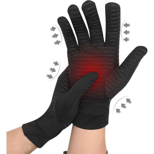 1 Pair Arthritis Therapy Compression Gloves Elastic Hand Joint Arthritic Pain Relief Full Finger Warming for Winter Unisex
