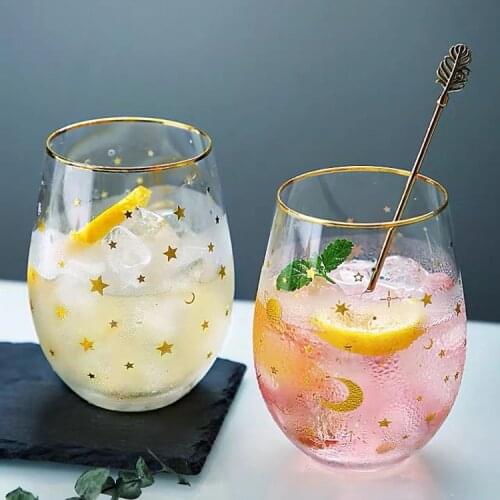 1Pc 550ml Star Star and Universe mug Universe Printed Glass Cup Dessert Milk Juice Cocktail Egg Shape Wine Phnom Penh Glasses