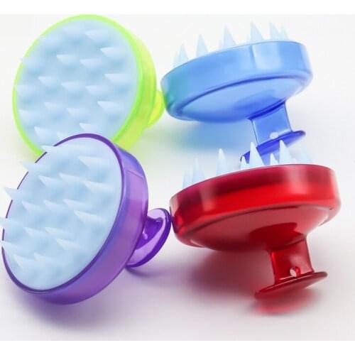 1PCS Spa Slimming Massage Brush Silicone Head Body Shampoo Scalp Massage Brush Comb Hair Washing Comb Shower Bath Brush