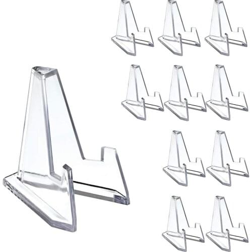 10PCS Small Display Holder Acrylic Stand Easel Rack for Displaying Collectiable Coin Capsule Medal Game Card Casino Chip