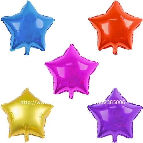 10pcs/lot 18inch Pure color star foil balloons for wedding party mylar ballons five-pointed star baloons
