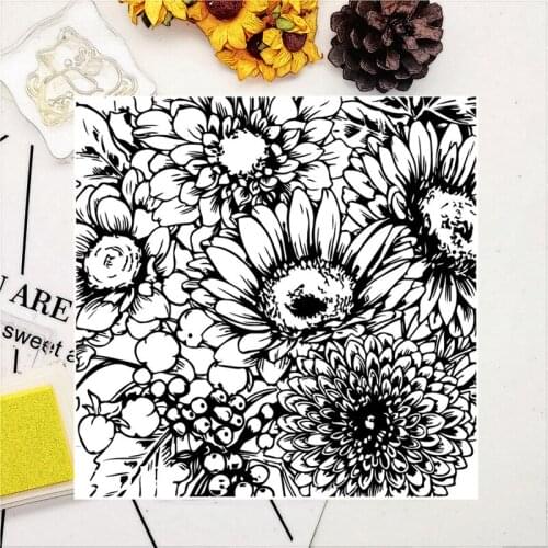 14*14CM Sunflower Transparent Clear Stamps / Silicone Seals Roller Stamp For DIY Scrapbooking Photo Album/Card Making