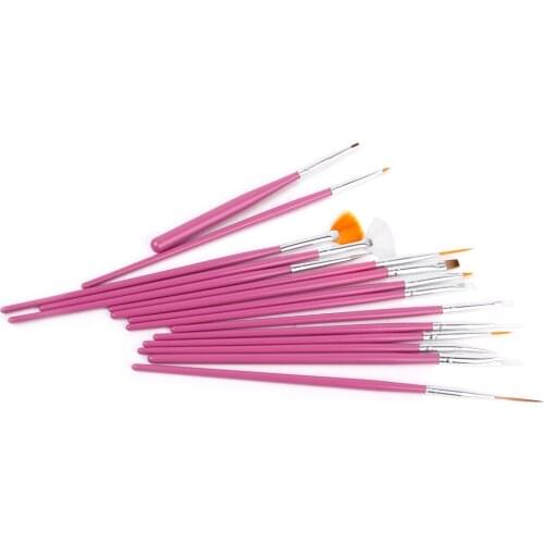 15pcs Nail Art UV Gel Design Brush Set Painting Drawing Pen Manicure Tools