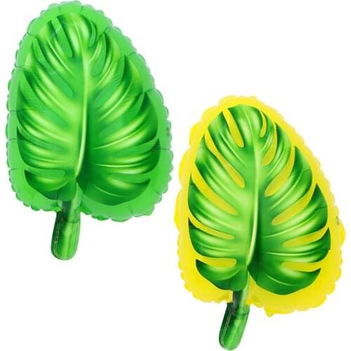 18 Inch Monstera Leaf Shape Foil Balloon Green Leaf Helium Balloons for Kids Birthday Summer Party Supplies Wedding Decorations