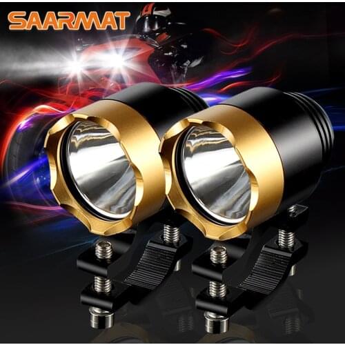 2 white LED MINI size motorcycle auxiliary headlights fog lights daytime running lights 1600LM 20W modified parts