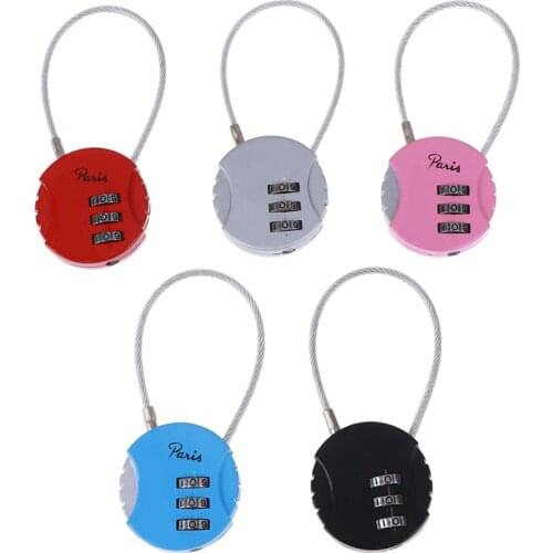3 Dial Digit Password Combination Padlock Suitcase Luggage Metal Code Lock Mini Coded Keyed Anti-Theft Locks 3.7*9cm